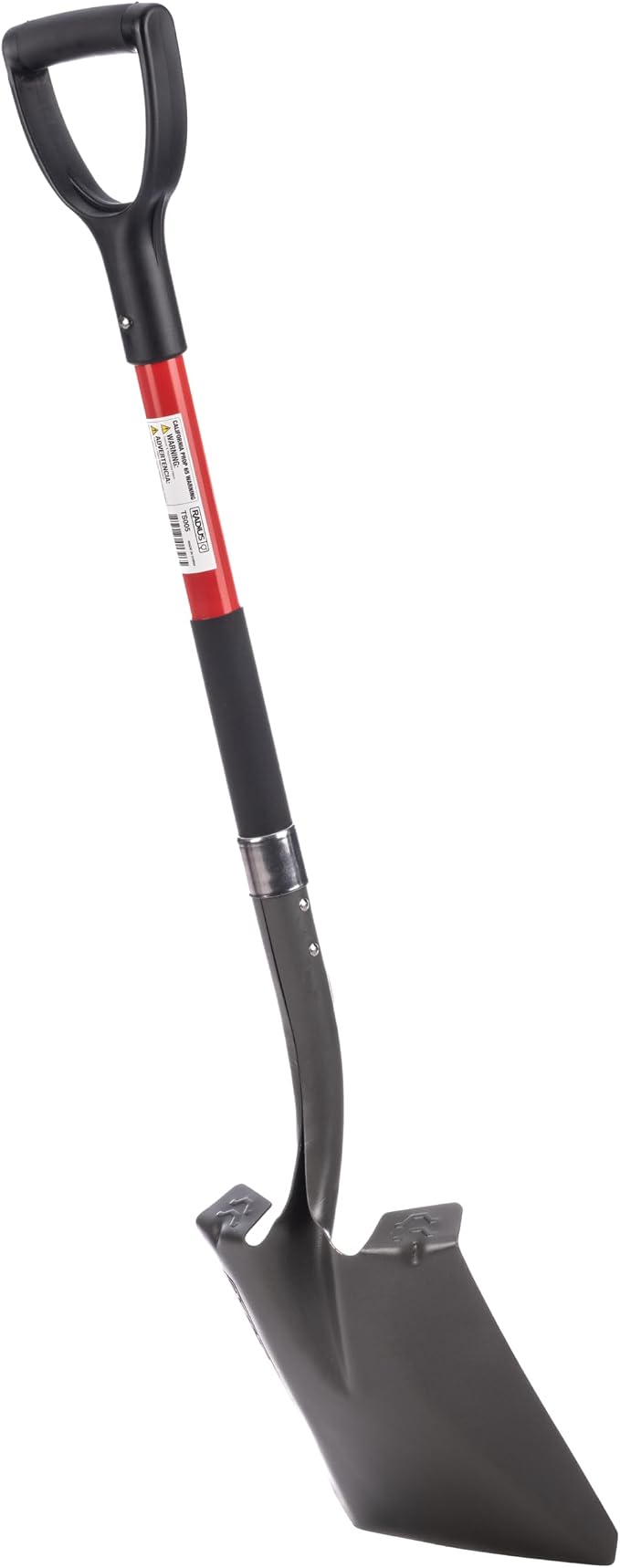 Radius Premium 41-Inch D-Handle Square Point Shovel, Heavy Duty Steel Shaft, Flat Head Transfer Shovel for Landscaping & Yard Work