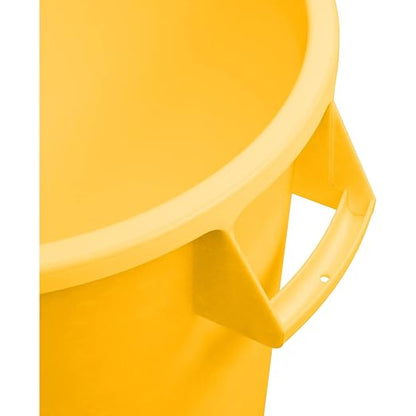 SPARTA Bronco Waste Container Trash Container, Round Trash Bin for Disposal, 10 Gallons, Yellow, (Pack of 6)