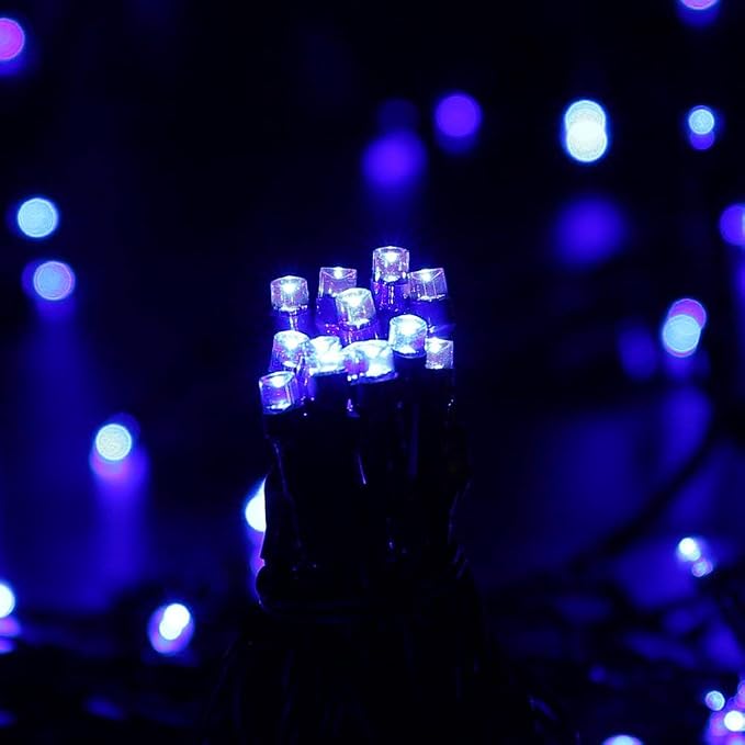 Toodour Solar Christmas Lights Outdoor, 2 Packs Total 144ft 400 LED Solar String Lights with 8 Mode, Outdoor Christmas String Light for Garden, Patio, Fence, Balcony, Xmas Tree Decor - Blue