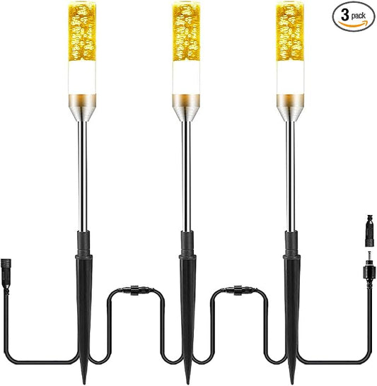 3 Pack Extension Path Lamps Landscape Path Lights, Connect 24 Lamps on One Adapter, IP65 Waterproof LED Path Lights for Lighting Up Your Garden, Pathway, Walkway (Warm White)