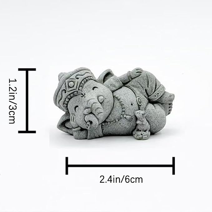 livelyfish Small Elephant Statue Sandstone Figurine Hindu Meditation Buddha Sculpture for Fish Tank Aquarium Decoration (G)