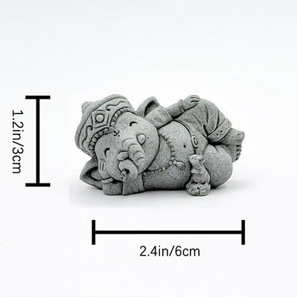 livelyfish Small Elephant Statue Sandstone Figurine Hindu Meditation Buddha Sculpture for Fish Tank Aquarium Decoration (G)