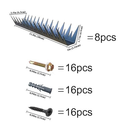 Heavy Duty Metal Anti Climb Spikes for Outdoor Wall, Garden Fence,Intruder Deterrent Fence Spikes for Theieves and Intruders 8pcs (94.5 inches)
