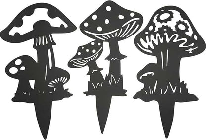 Decorative Garden Stakes， Fairy Garden Stakes, Butterfly Fairy Stakes for Weather Resistant Black Metal Outdoor Decorative Art for Women Gift (Matte Black, 3P-C)