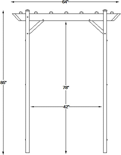 Dura-Trel Providence Arbor, Vinyl Garden Archway for Outdoors, 64" x 85", White - Backyard Decorative Arch and Backdrop with Lattice Design and Trellis Sides for Climbing Plants, Vines and Flowers
