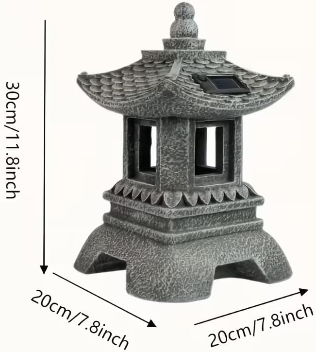 12" Tall Japanese Pagoda Garden Statue - Zen Buddha Outdoor/Indoor Resin Sculpture with Sturdy Base, Asian Zen Temple Decor for Patio, Yard, Balcony, Tabletop