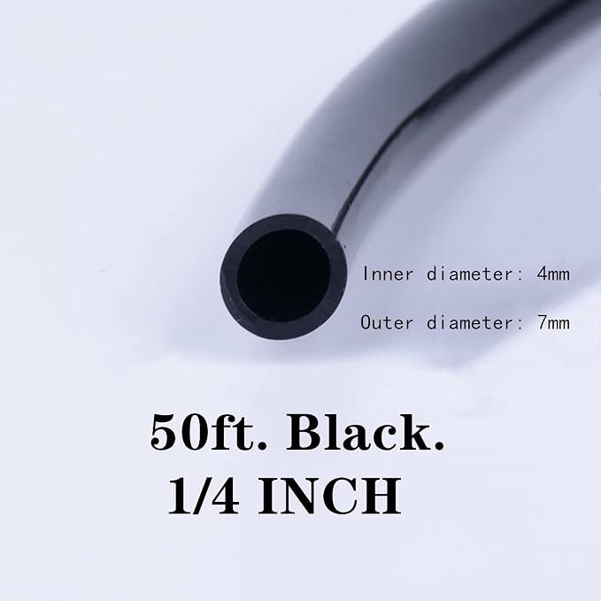 50ft 1/4 inch Drip Irrigation Tubing, Blank Distribution Line Water Hose Garden Watering Tube for Garden Irrigation System