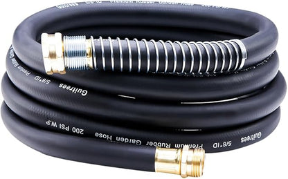 Guitrees Leader Garden Hose 10ft x 5/8", Heavy Duty Short Water Hose, Male to Female Fittings, Five Layered Braiding for Durability, 1000PSI Burst, 300PSI Working (Black)