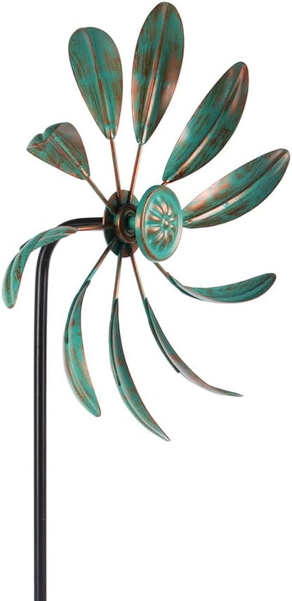 Metal Wind Spinners Outdoor,Garden Pinwheels Wind Sculptures | Small Windmills for Yard and Garden Decor