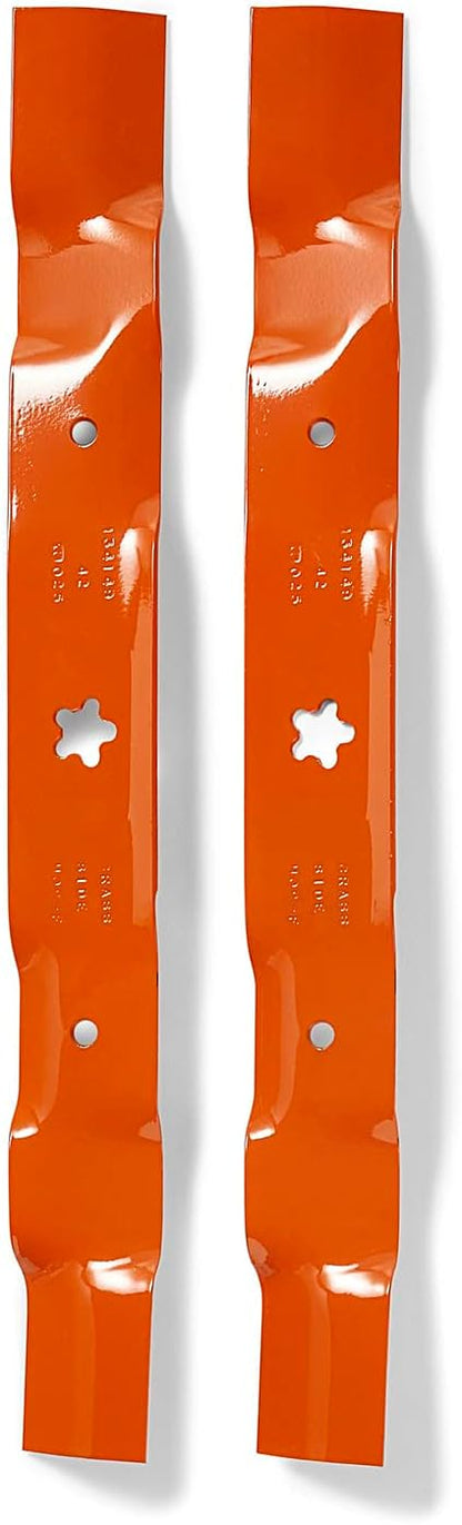 Husqvarna 42-Inch Mulching Lawn Mower Blades, Lawn Mower Parts Riding Mowers, Replacement for OEM Part No. 594892701, Orange, Pack of 2
