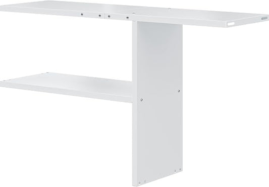 YITAHOME 30 Cuft Metal Storage Shed Shelf, Space-Saving Waterproof Shelf for Horizontal Storage Sheds,Waterproof for Garden, Patio, Garage, Easy Assembly,45.6" L X 13.2" W X 29.2" H, White