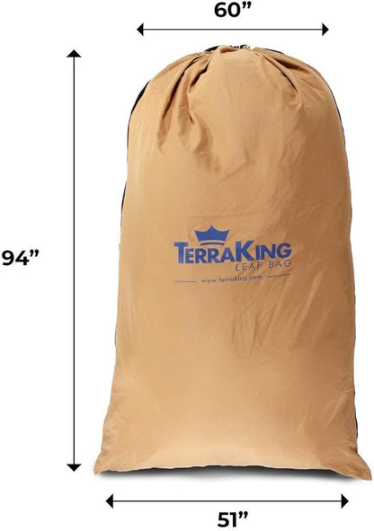 TerraKing Pro Leaf Bag for Ride-On Lawn Mowers | 54 Cu. Ft., 120" Opening | 2-Bag System | Heavy Duty Nylon Bottom | Fast Easy Leaf Collection | Tan (Model ST95084)