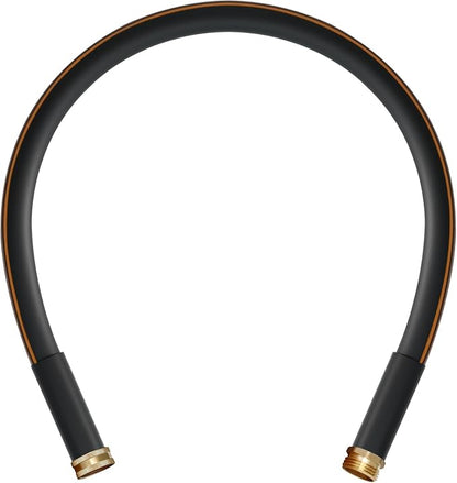 Atlantic Heavy Duty Garden Hose 3 ft x 5/8 Inch Black Color, Short Connection Leader Hose with Solid Brass Connectors. (3 Feet)