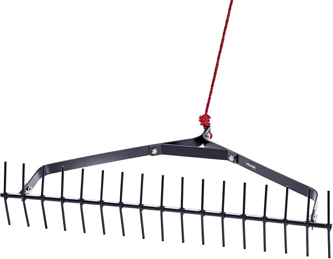VEVOR 32 in Aquatic Weed Rake, 6.3 in Double Sided Lake Weed Rake, Lightweight Pond Weeds Cutter with 30ft Rope, No Assembly Required, Muck Lilypad Clearing Tool for Pond, Lake, Rivulet