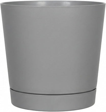 Root & Vessel Majestic Full Depth Round Cylinder Pot, Glossy Gray, 6-Inch (10060)
