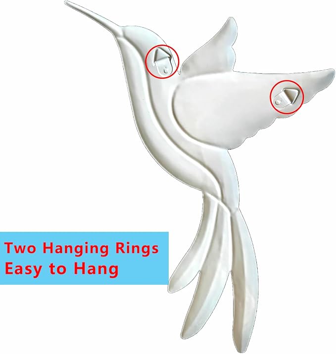 Metal Hummingbird Wall Decor,Outdoor Fence Birds Art Decoration,Hanging Decorations for Garden,Yard,Patio Balcony (4 Pack)
