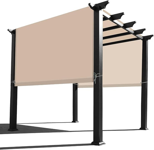 Alion Home Waterproof Pergola Cover - Universal Replacement Canopy (18' L x 8' W, Beige)