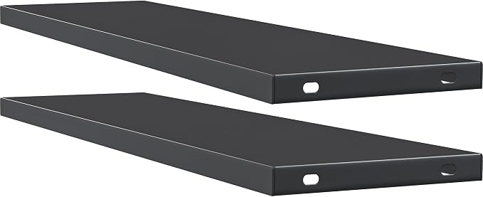 YITAHOME 2-Piece Metal Storage Shed Shelves for 59 cuft Vertical Outdoor Storage Shed，2-Piece Outdoor Storage Rack 51 inx13.8 in with 8 Screws, Easy Assembly, 22 lbs, Black