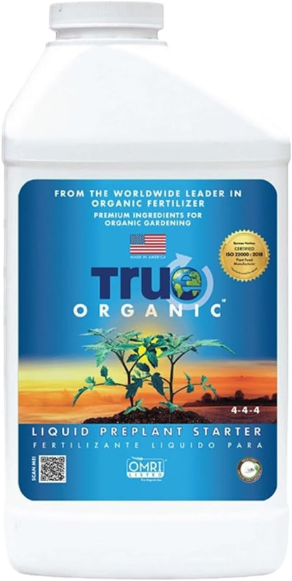 True Organic Liquid Preplant Starter – Organic Fertilizer for Seedlings and Young Starts – 32 fl. oz. Bottle Covers 40 Sq. Ft.