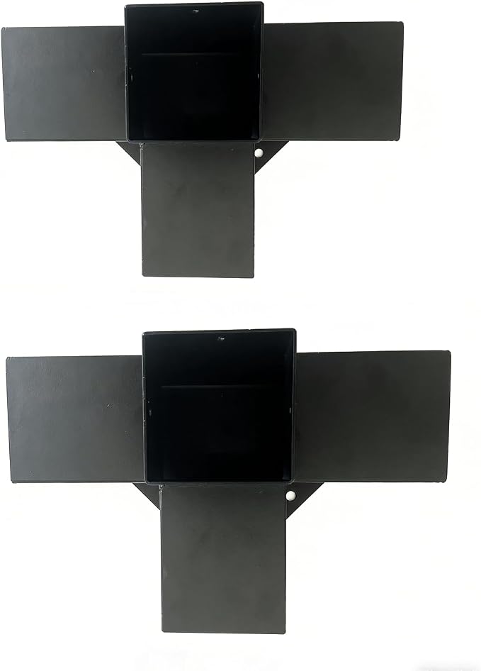 2pc 4-Way Pergola Bracket Kit, Pergola Kits to Build Yourself | 4x4 Corner Brackets for Wood for Wood Beams, Corner Brackets for Do It Yourself Pergola Kits Outdoor Gazebo Patio Log Cabin