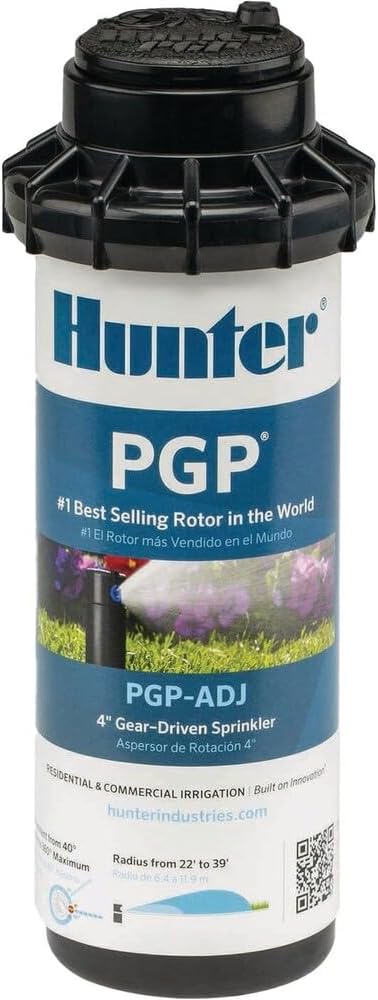 Hunter PGP-ADJ 3/4" Rotor Lawn Sprinkler Head, 22-52 ft, 4" Pop-Up