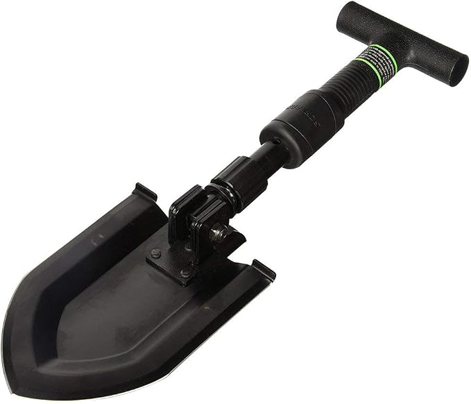 Schrade Delta Class Pay Dirt Shovel 1 lbs with Folding Capabilities, Durable 3Cr Steel, Black Oxide Finish for Outdoor Exploring, Hiking