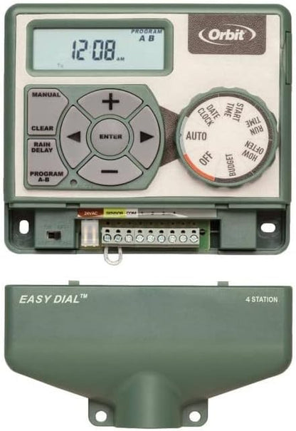 Orbit 57594 Easy Dial 4-Station Indoor Sprinkler Controller, Green (Pack of 6)