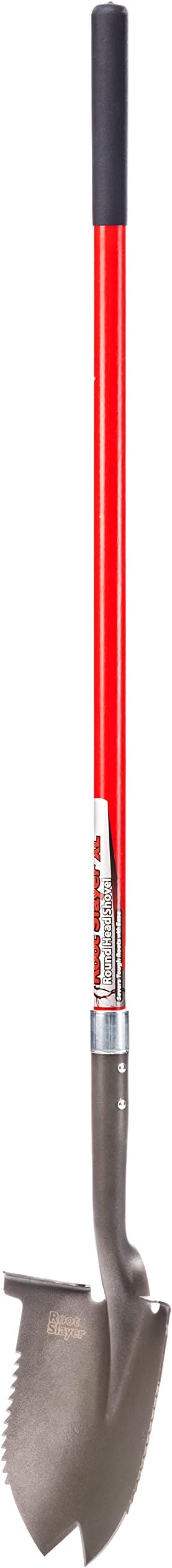 Root Slayer 23211 XL Round Point Digging Shovel for Gardening, Red