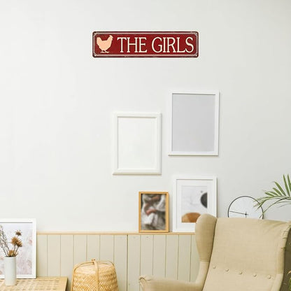 Funny Metal Tin Sign Vintage The Girls Sign For Home, Street, Shop, Garage, Bar, Farm, Garden Wall Decor 16x4 Inches
