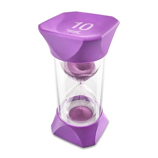 hand2mind Jumbo 10 Minute Sand Timer, Large Hourglass, Shower Timer for Kids, Sand Clock, Toddler Visual Countdown for Classroom, Game and Calm Down Corner Supplies (Set of 1)