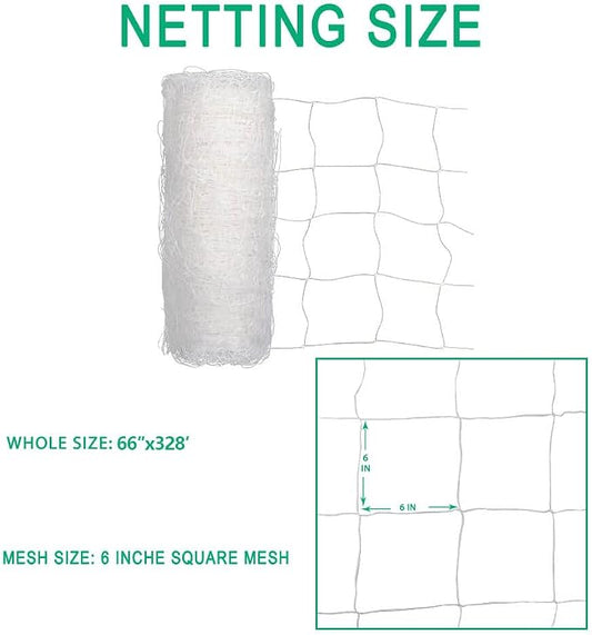 Heavy Duty Trellis Netting Roll - 67''x328' Plastic Plant Trellis Net for Climbing Plants