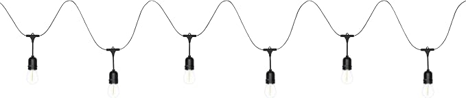 LEDVANCE 24-ft Outdoor String Lights, Edison Shatterproof S14 Bulbs, Linkable, String Lights for Outside/Indoor, IP65 Wet Rated, 2200K, Amber Glow, Extra Bulb Included - 1 Pack (63193)