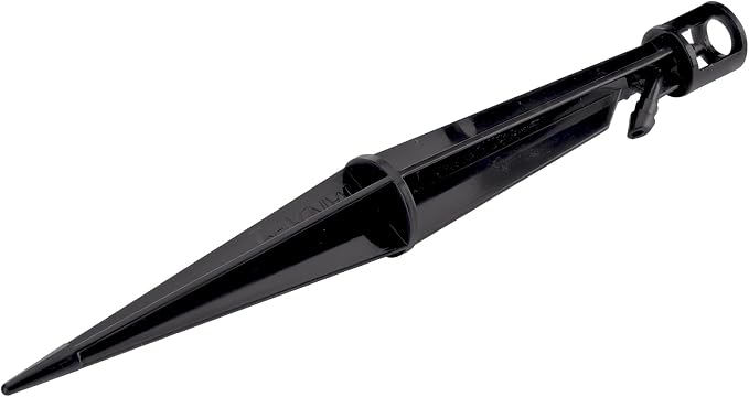 Raindrip 382005B 8-Inch Sprinkler Stake with 4-Inch Riser for Drip Irrigation and Drip Systems, Plastic, 5-Pack, Black