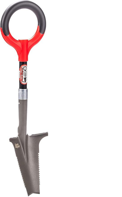 Root Slayer 22411 Mini Digger Garden Shovel, Serrated Blade, Red