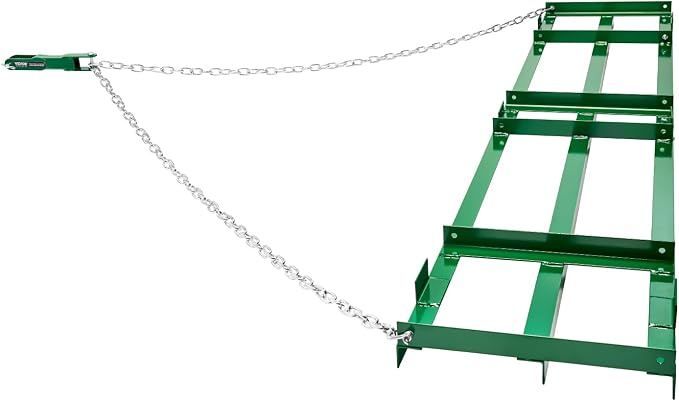 VEVOR Drag Harrow, 8 ft Heavy Duty Tow Behind Drag Harrow with Adjustable Bars & 72 in Chain, Driveway Grader Landscape Rake for ATV, UTV, Tractor, Mower Tow Behind Yard Lawn Leveling Tool