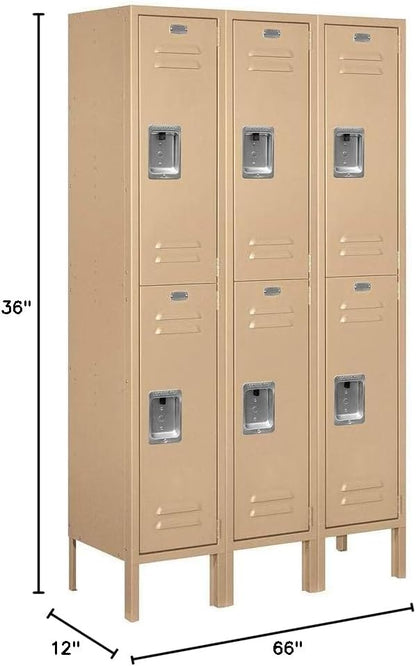 Salsbury Industries 62352TN-U Double Tier 36-Inch Wide 5-Feet High 12-Inch Deep Unassembled Standard Metal Locker, Tan Brown