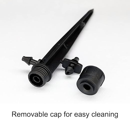Topiverse Drip Irrigation Emitters, Circle Spray, 0-20 GPH | Adjustable Flow, 1/4" tubing, 30 PSI max, Irrigation Dripper With Stake, Sprinkler Head, Garden Patio Lawn Watering, 50 Pcs