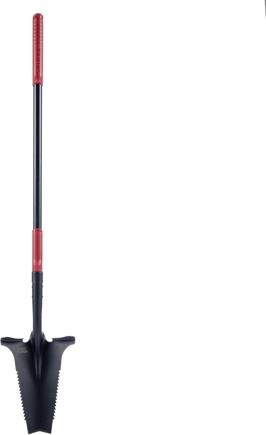 Root Slayer RS225 Long Handle Garden Shovel, Fiberglass Shaft, Black