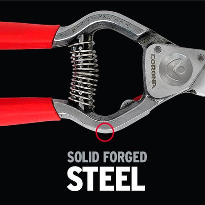 Corona Tools Forged Steel ClassicCUT Bypass Hand Pruner – 1-Inch Cut Capacity Garden Pruning Shears for Stems & Branches, Heavy-Duty Bypass Pruners for Tree, Shrub & Plant Trimming