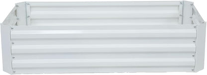 Sunnydaze Galvanized Raised Garden Bed - Outdoor Planter Box for Backyard or Patio - Steel Metal Raised Bed for Gardening Vegetables, Flowers, Herbs - 47 x 23 x 12 in - Ivory White - Rectangle