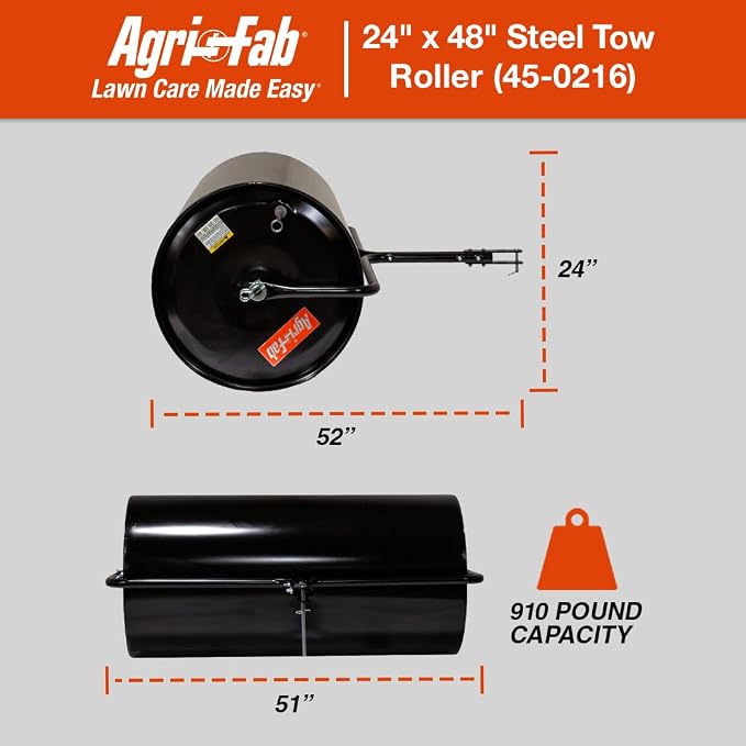 Agri-Fab 45-0216C Steel Lawn Roller 24" x 48" Black