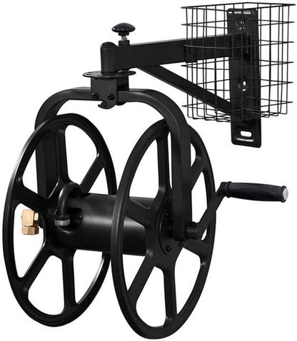 Liberty Garden Hose Reel and Flexzilla Garden Hose Bundle | Holds 125 Feet Hose