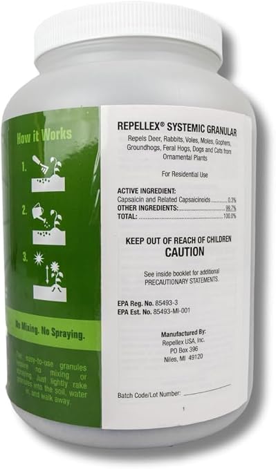 Repels All Animal Repellent Granules 3 lbs – Ready-to-Use Granular Formula – Deer & Rabbit Repellent for Lawn, Yard & Garden – Long Lasting Pest Deterrent