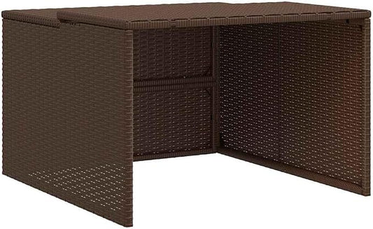 vidaXL Robot Mower Garage, Outdoor Lawn Mower Storage, Garden Storage Small Shed for Lawn Mower, Robot Mower Carport, Lawn Mower Shelter, Brown Poly Rattan