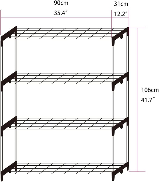 Panana 2 x Display Storage Racking for Garden Garage Greenhouse Staging Plant Stand Greenhouse 4-Tire Racking Shelving Unit for Garden Shed Garage