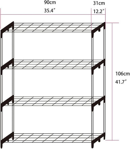 Panana 2 x Display Storage Racking for Garden Garage Greenhouse Staging Plant Stand Greenhouse 4-Tire Racking Shelving Unit for Garden Shed Garage