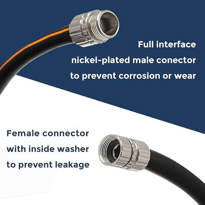 Giraffe Tools Garden Hose 5/8", Custom Length, Heavy Duty, No Kink, Flexible, Rubber Garden Hose, Leakproof Water Hose, 600 Burst PSI, 12ft Male to Female Hose
