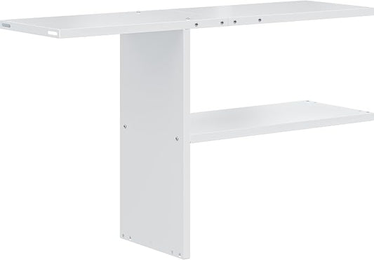 YITAHOME 30cuft Horizontal Storage Shed Shelf, Weatherproof Metal Shelf for 30 cu ft Tool Cabinet, Ideal for Outdoor Use, Easy Assembly,45.6" L X 13.2" W X 29.2" H, White