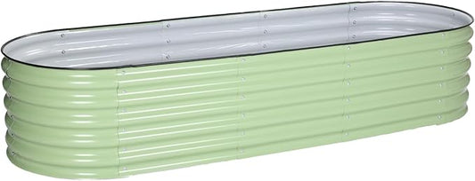 Aoodor 17" Tall Oval Galvanized Raised Garden Bed Kit, 6-in-1 Large Metal Outdoor Planter Box for Vegetables, Flowers, and Herbs, 7.5 x 2.3 x 1.5 Ft, Color