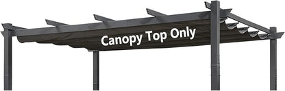 Pergola Shade Cover Replacement Canopy Top Compatible with 10 X 13 ft 6-Bar Pergola Frames - Gray (Canopy Size 116" W x 135" L, Canopy Top Only)